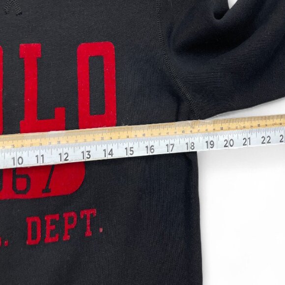 Polo Ralph Laure 67 Raised Felt Logo Black Pullover Sweatshirt Men's XS X-Small - Picture 5 of 7